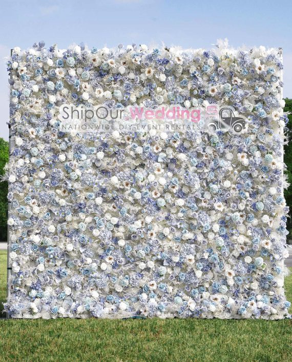 Rent a Blue Flower Wall Backdrop. We Love Cheap DIY Kits (Ships FREE)