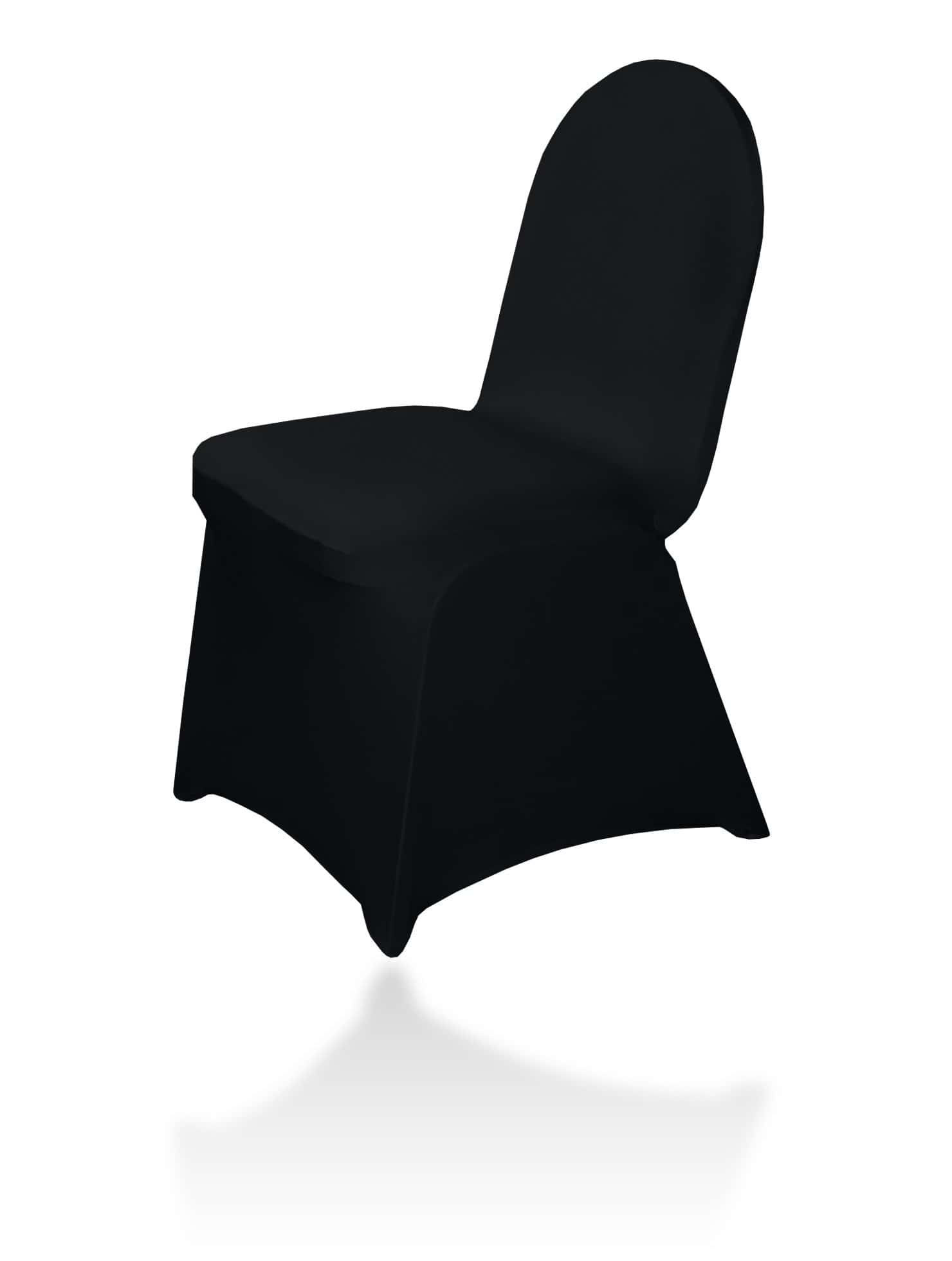 Black Stretch Spandex Lifetime Folding Chair Cover, Fitted Chair
