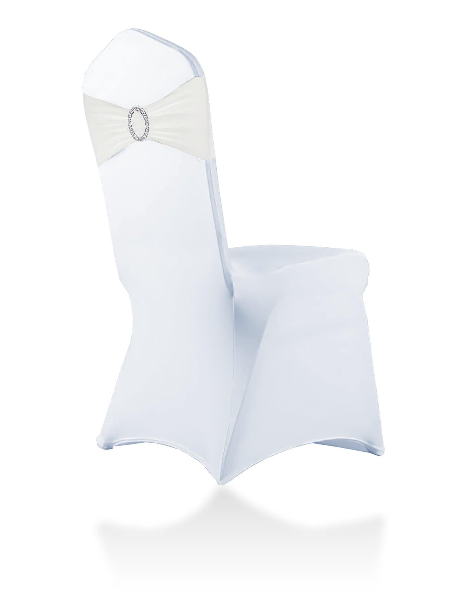 Square Top Stretch Spandex Banquet Chair Cover White - Your Chair Covers  Inc.