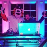 Detroit Tigers mascot with DJ Rob