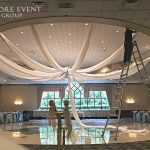 Ceiling draping setup