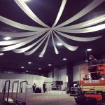 Ceiling Draping with Rob on scissor lift